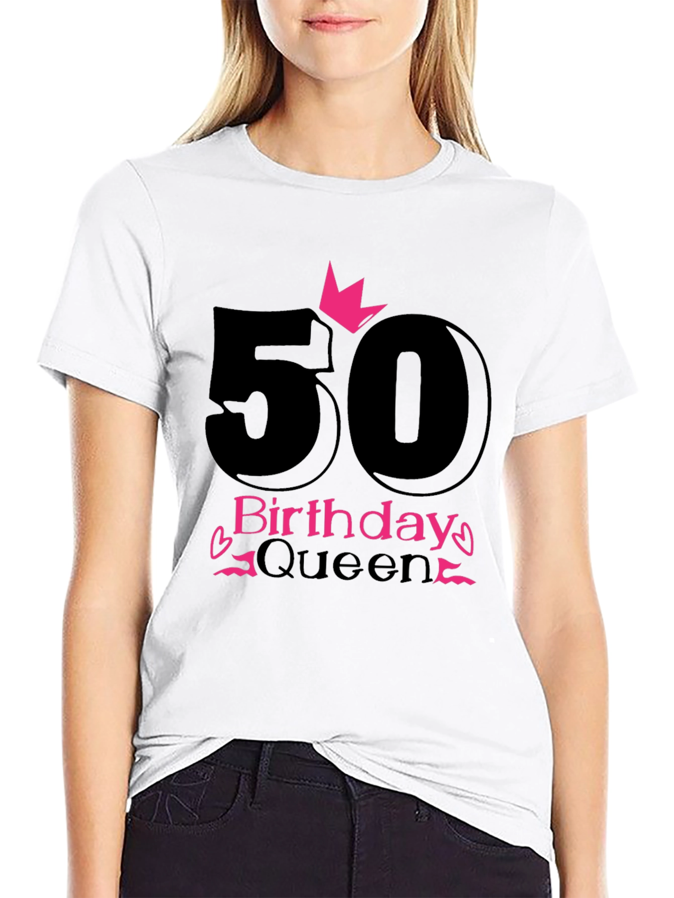 50th Birthday Queen Black T-Shirt