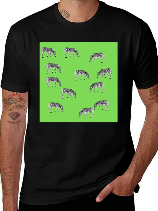 Zebra Pattern Black T-Shirt