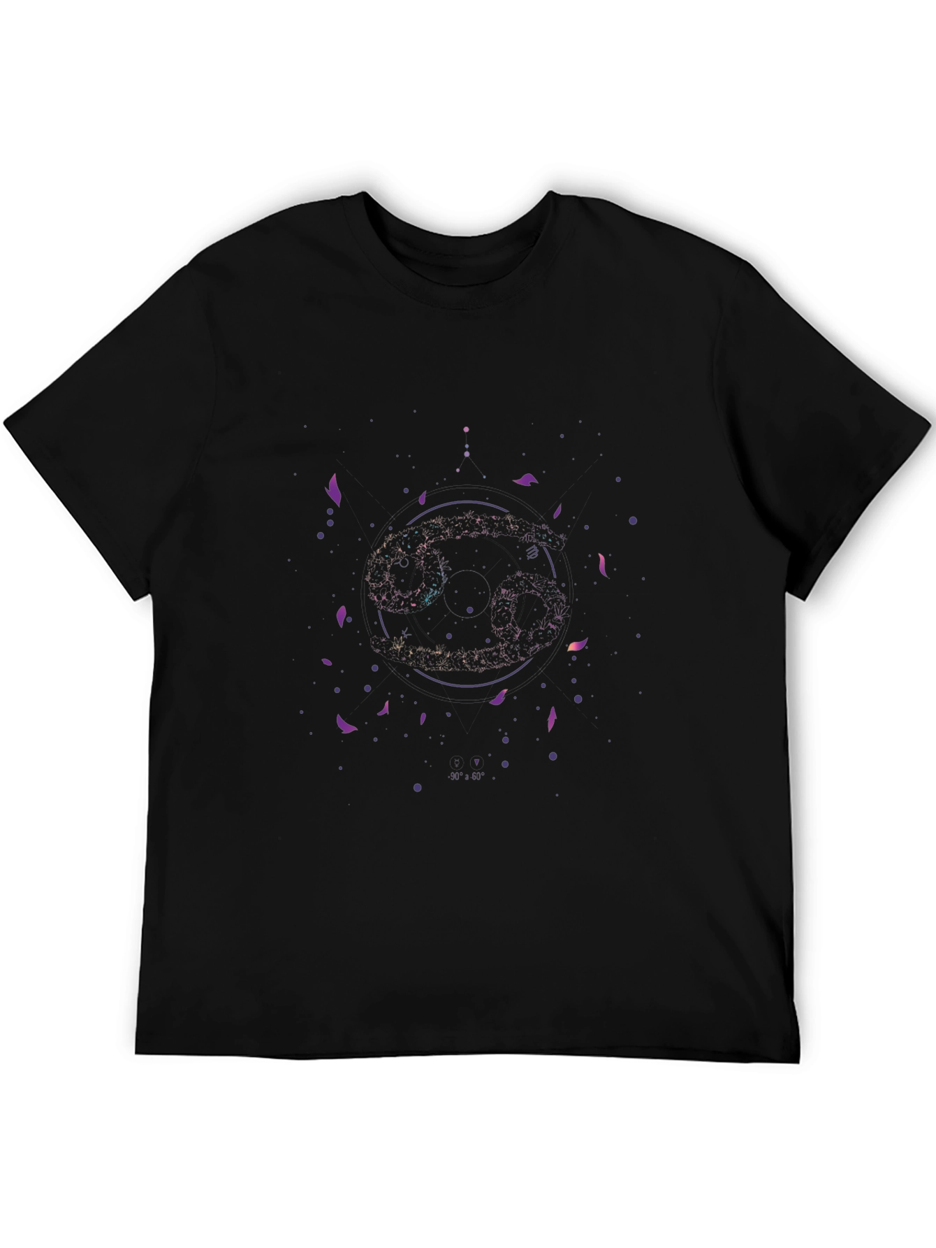 Zodiac Cancer Constellation Graphic Tee - Black