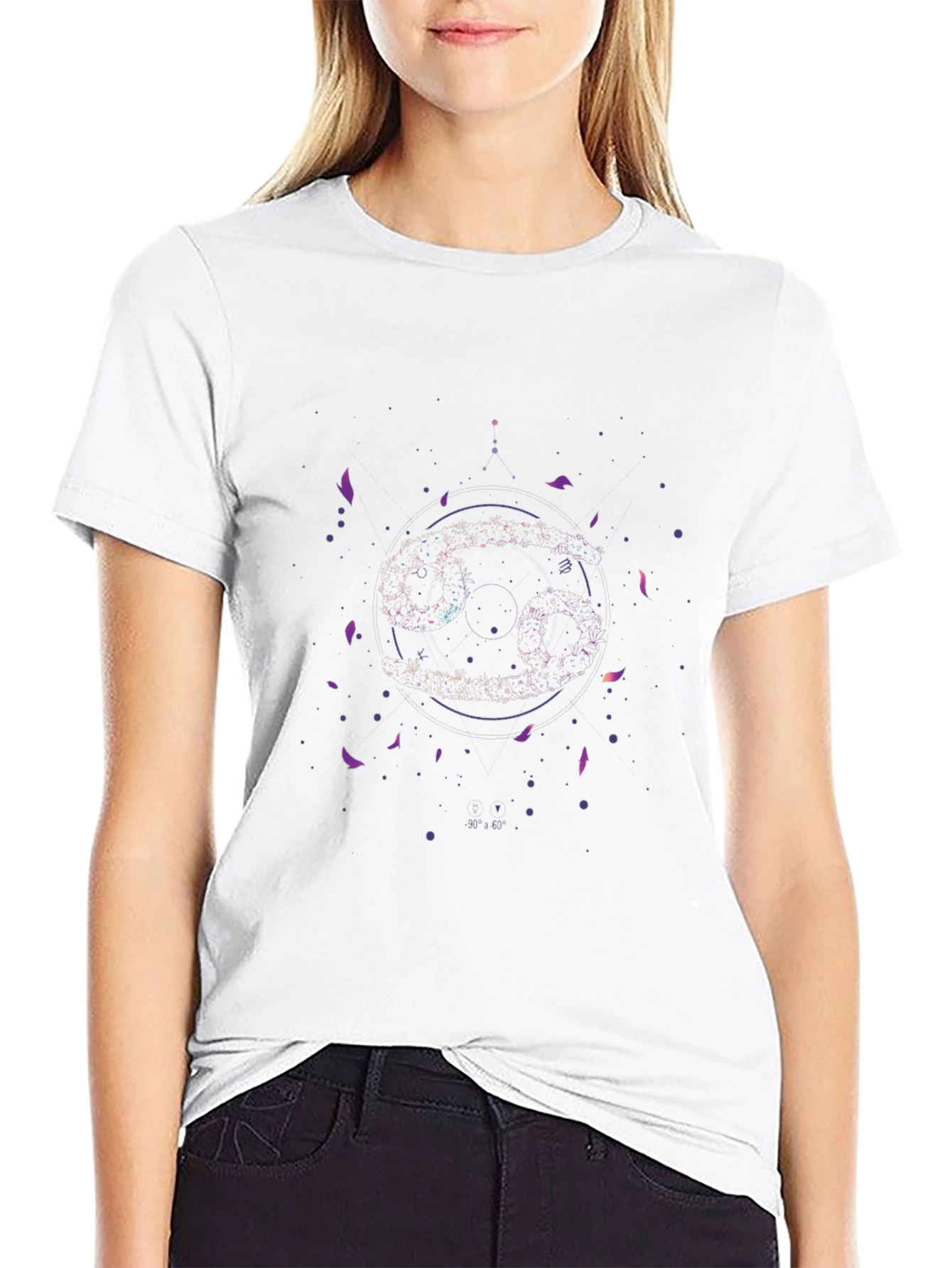 Zodiac Cancer Constellation Graphic Tee - Black