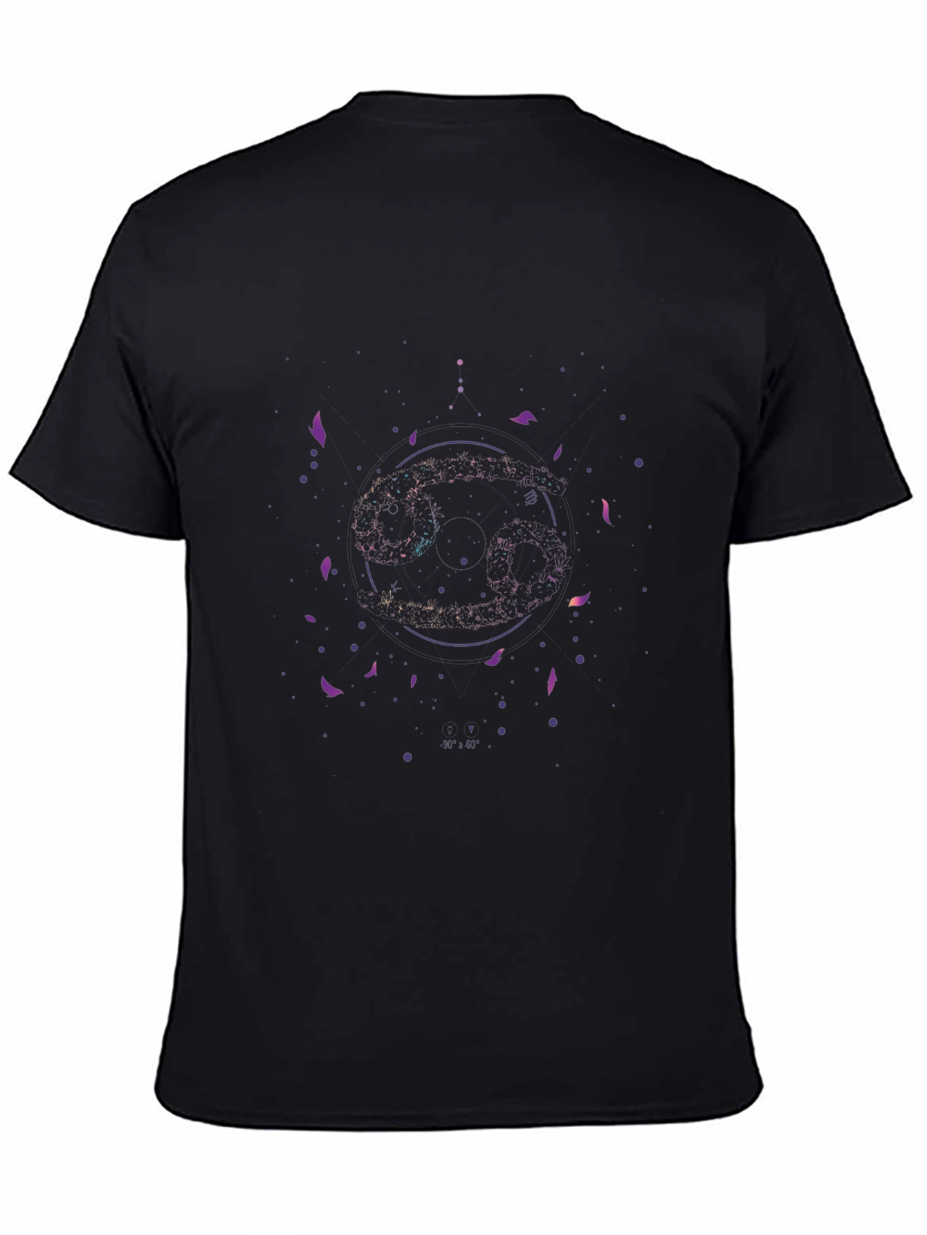 Zodiac Cancer Constellation Graphic Tee - Black