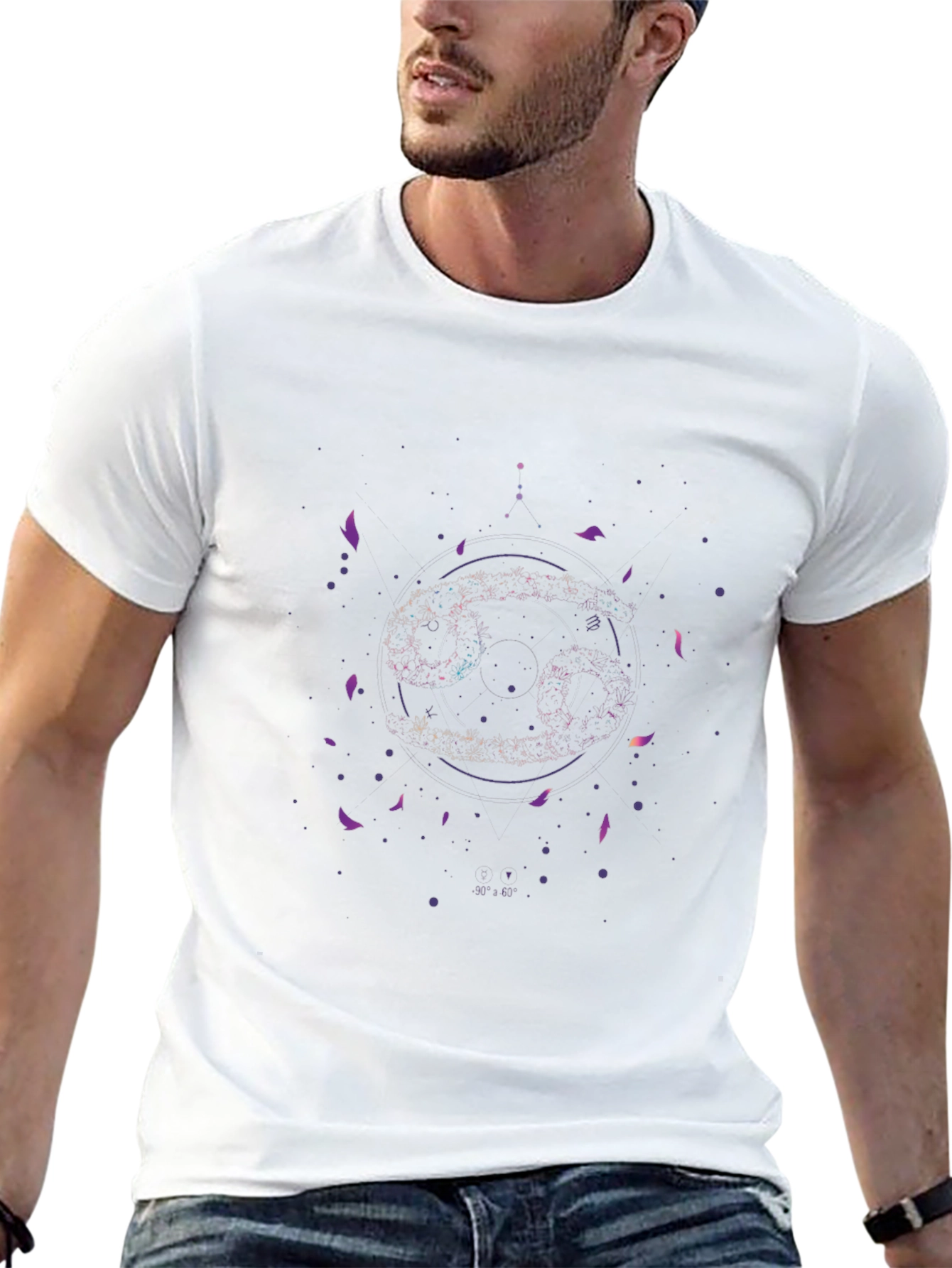 Zodiac Cancer Constellation Graphic Tee - Black
