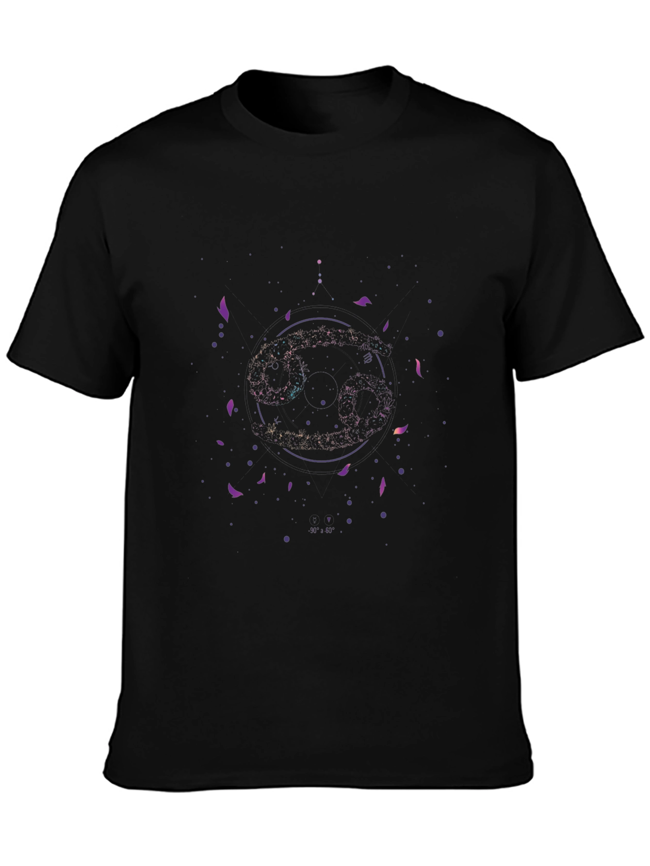 Zodiac Cancer Constellation Graphic Tee - Black