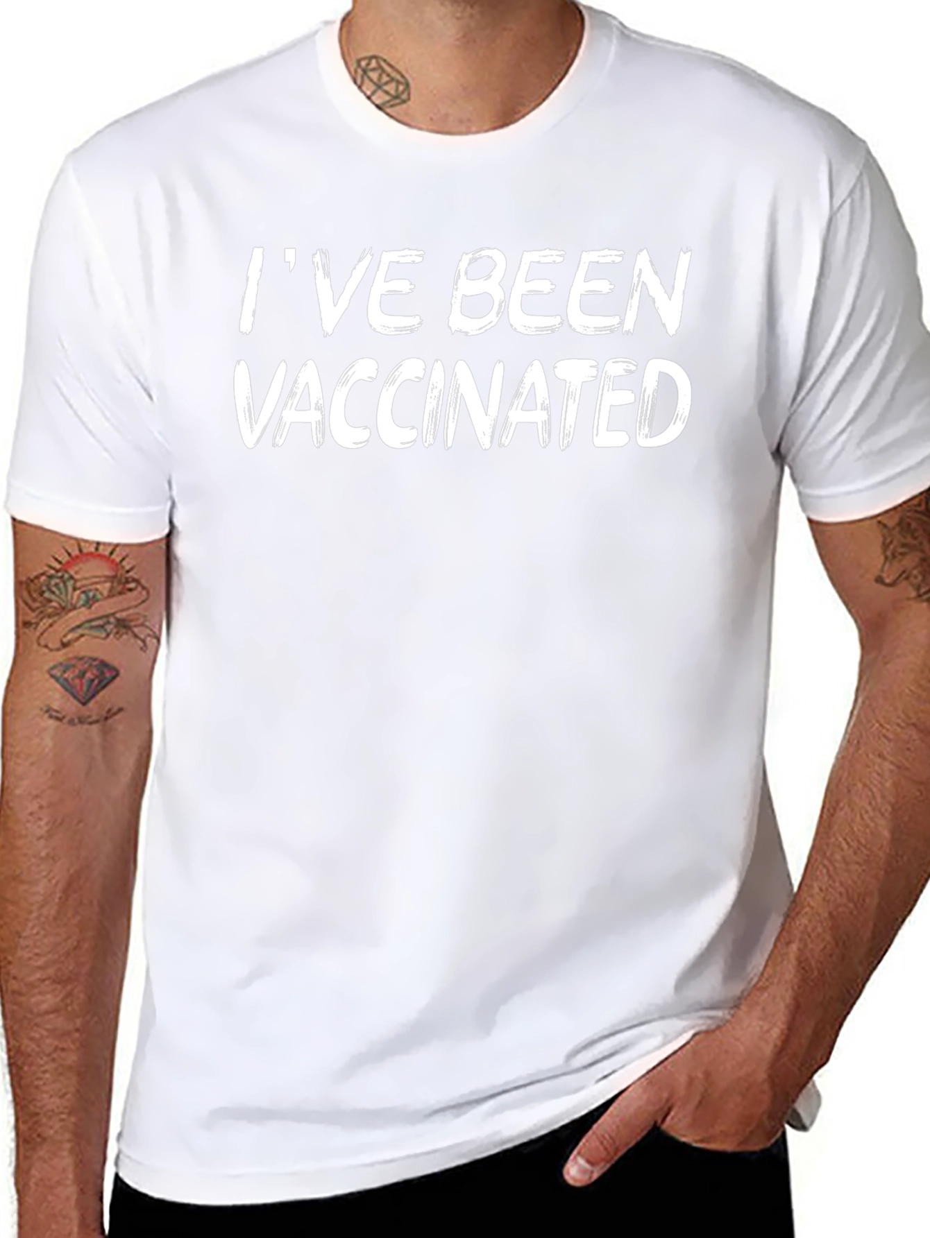Vaccinated Graphic Tee - Black Cotton Blend