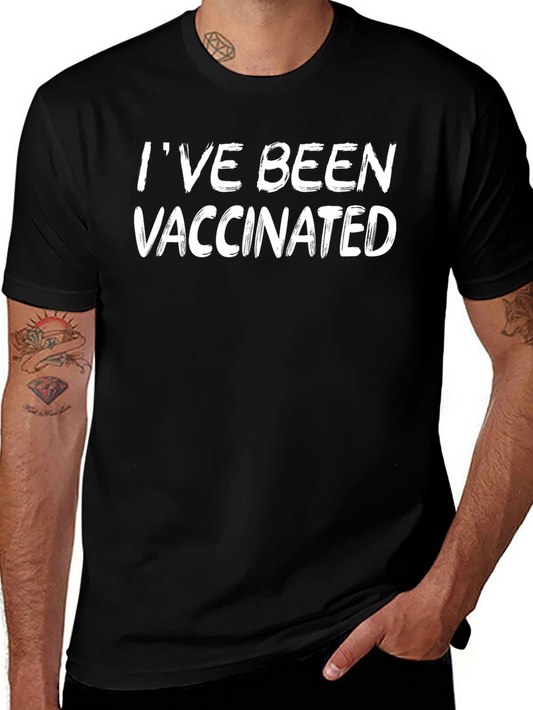 Vaccinated Graphic Tee - Black Cotton Blend