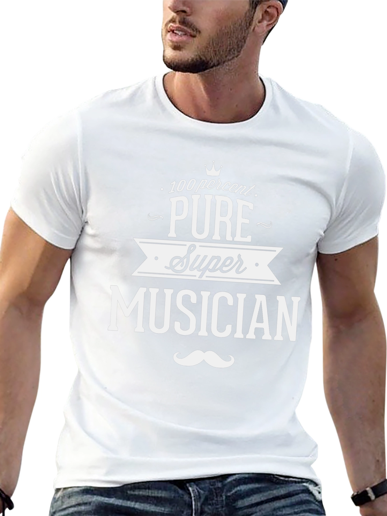 100% Pure Super Musician Black Graphic T-Shirt