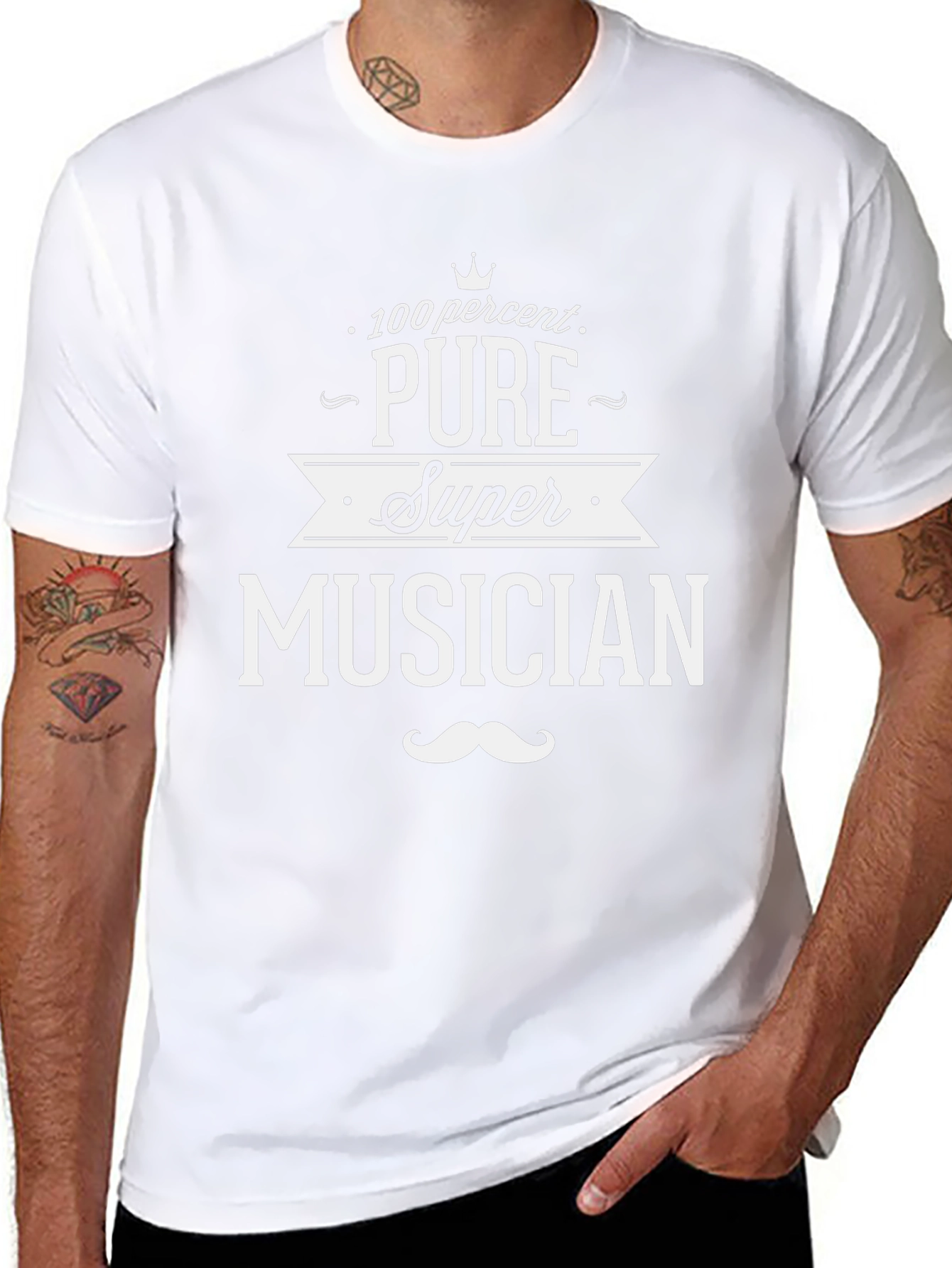100% Pure Super Musician Black Graphic T-Shirt