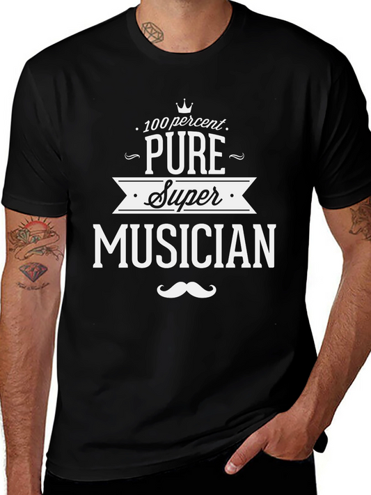100% Pure Super Musician Black Graphic T-Shirt