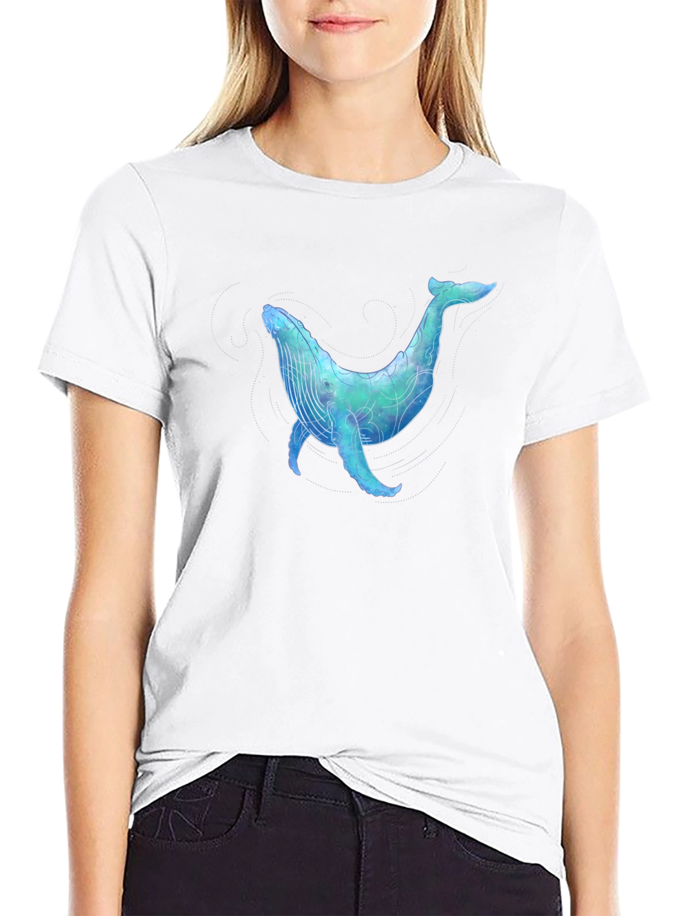 Whale Graphic Black T-Shirt