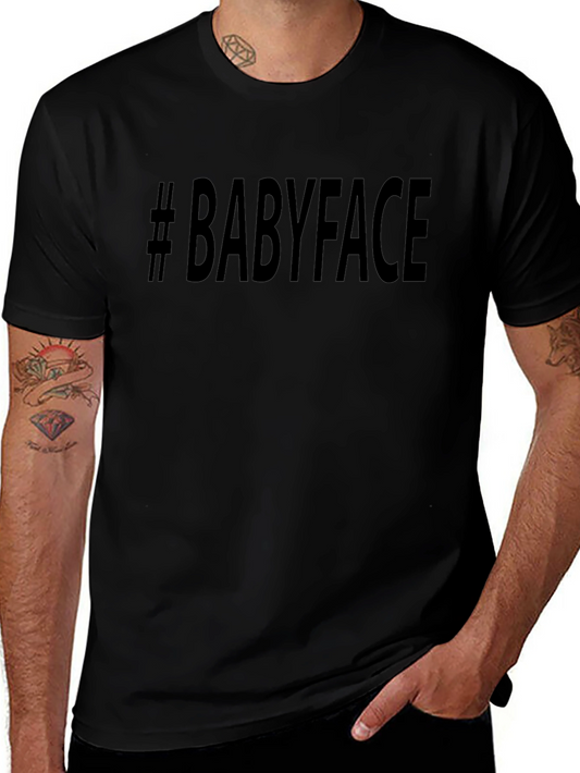 #Babyface Mens Black T-Shirt - Stylish Casual Tee