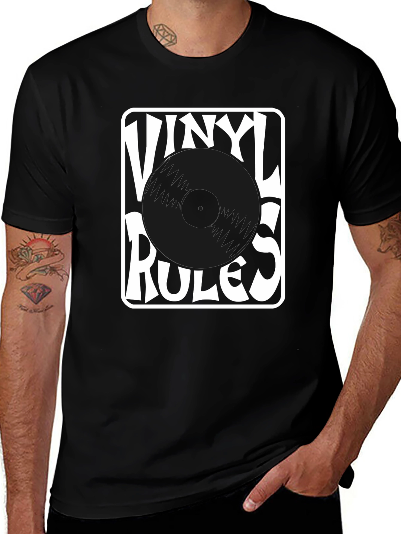 Vinyl Rules Black T-Shirt