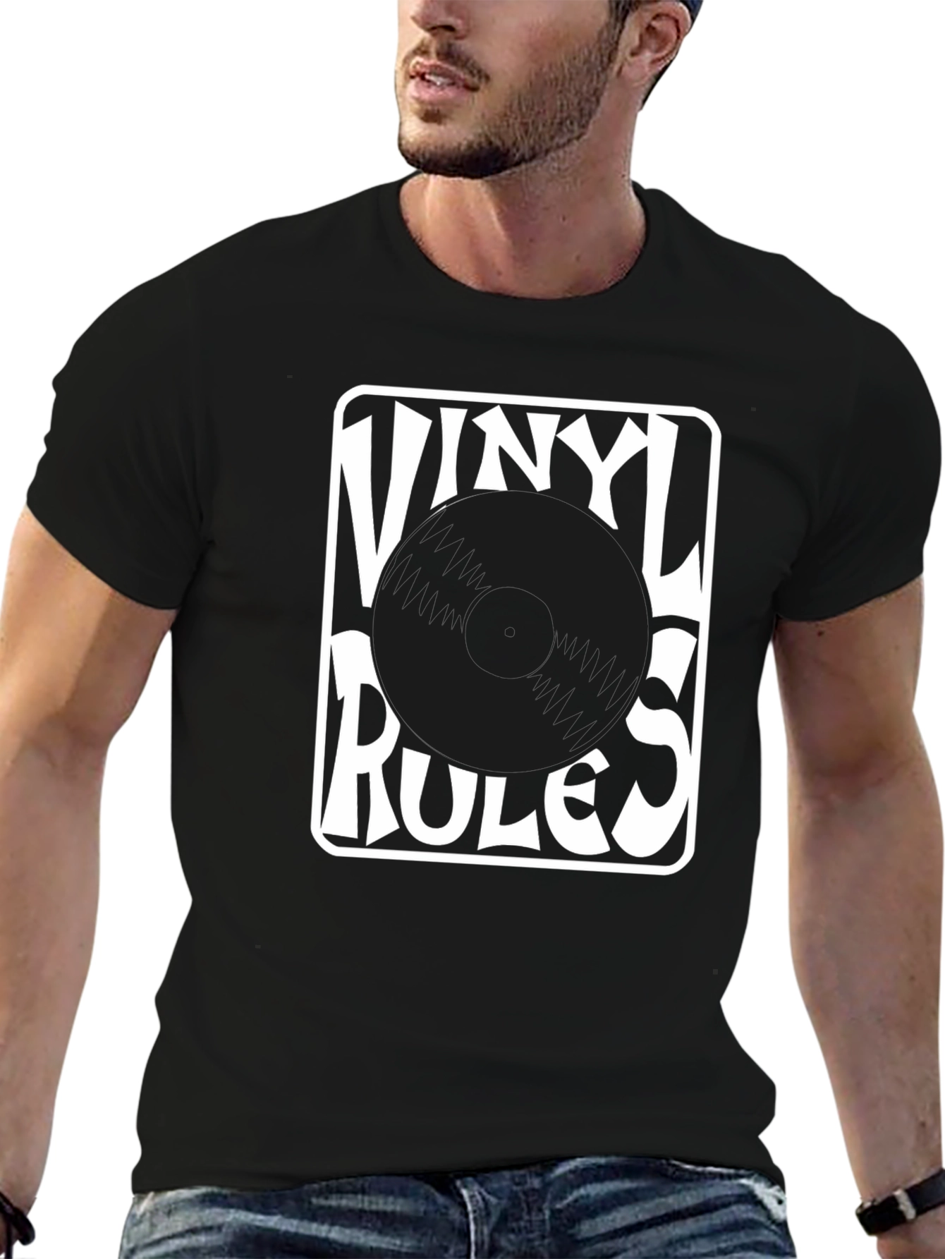Vinyl Rules Black T-Shirt