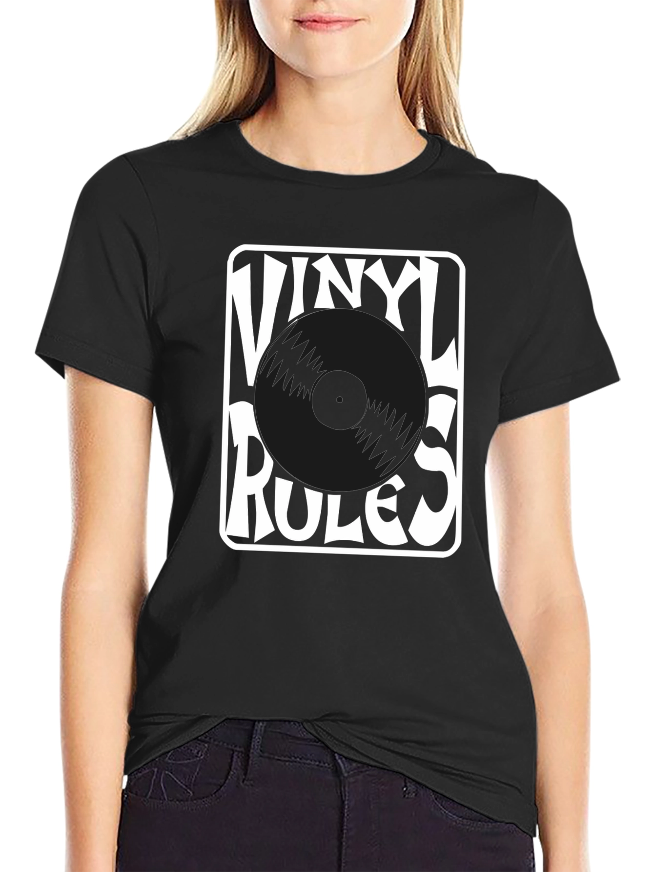 Vinyl Rules Black T-Shirt