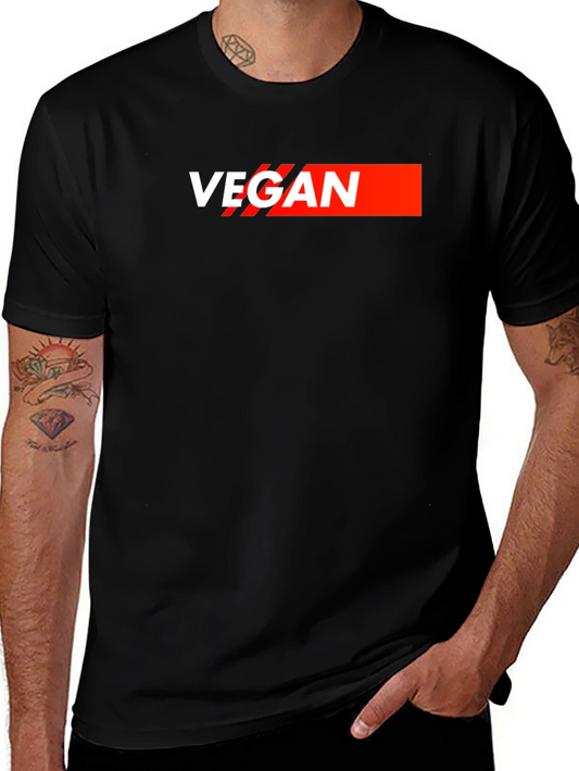 Vegan Graphic Tee - Mens Black Short Sleeve Shirt