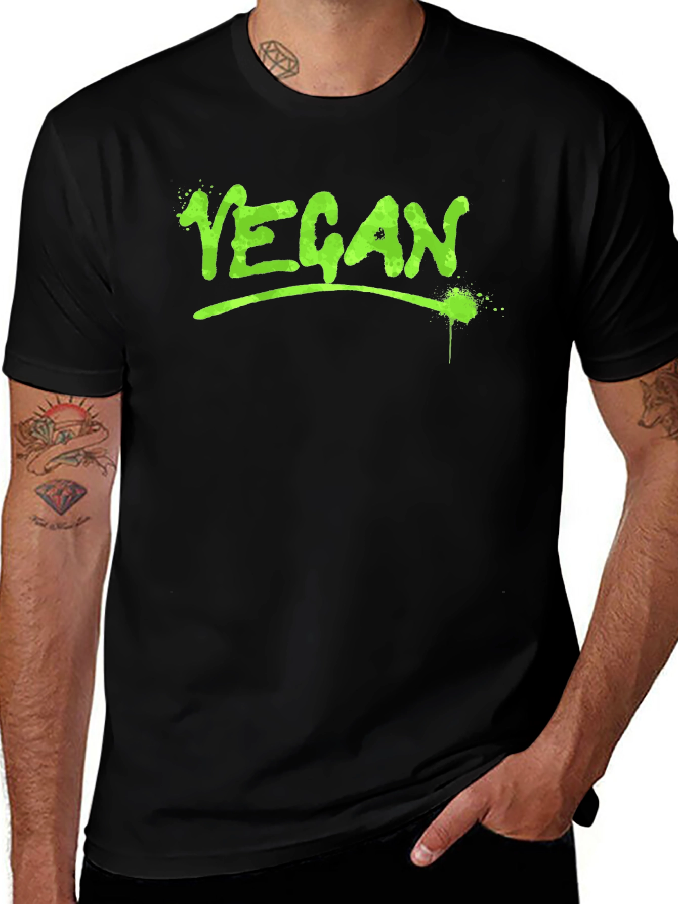 Vegan T-Shirt - Spray Paint Style Design