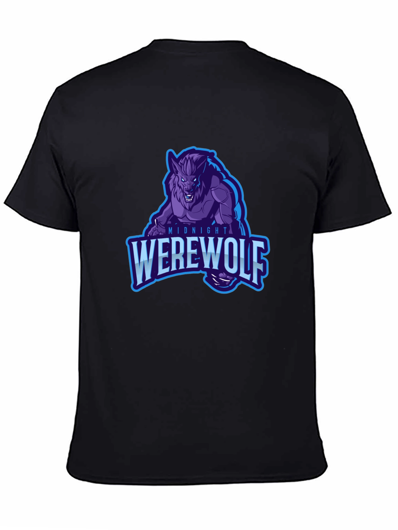 Midnight Werewolf Graphic T-Shirt - Black