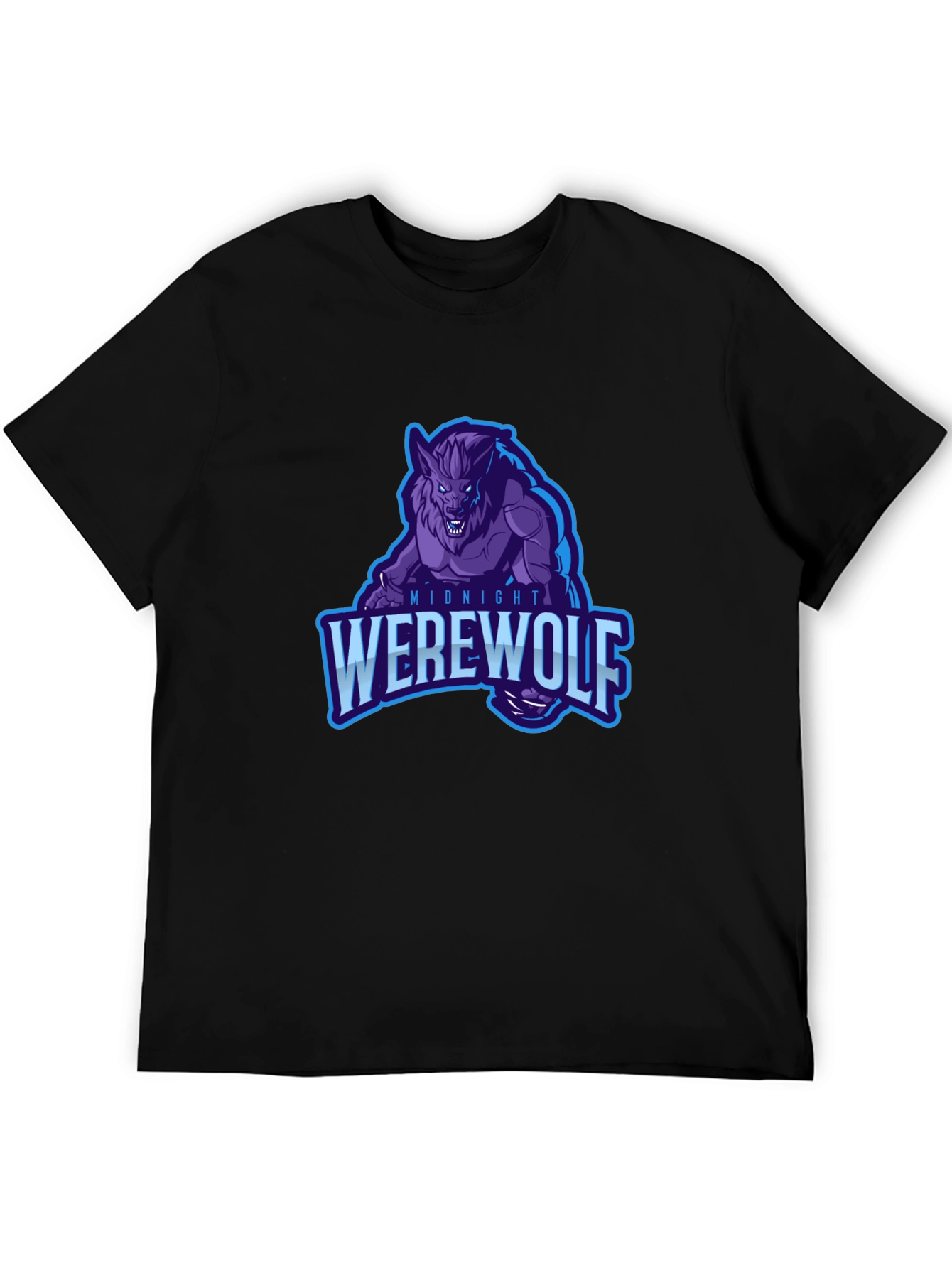 Midnight Werewolf Graphic T-Shirt - Black