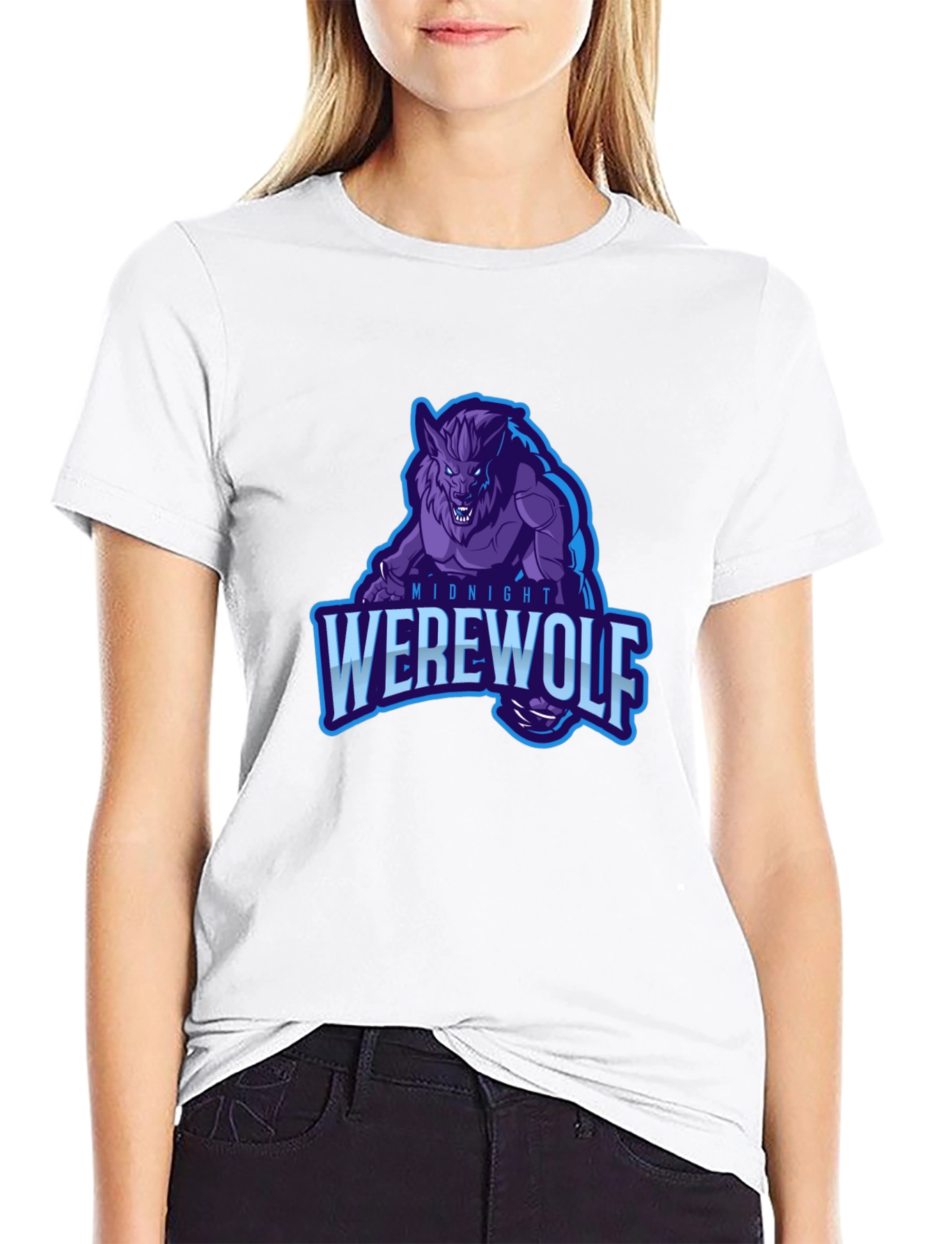 Midnight Werewolf Graphic T-Shirt - Black