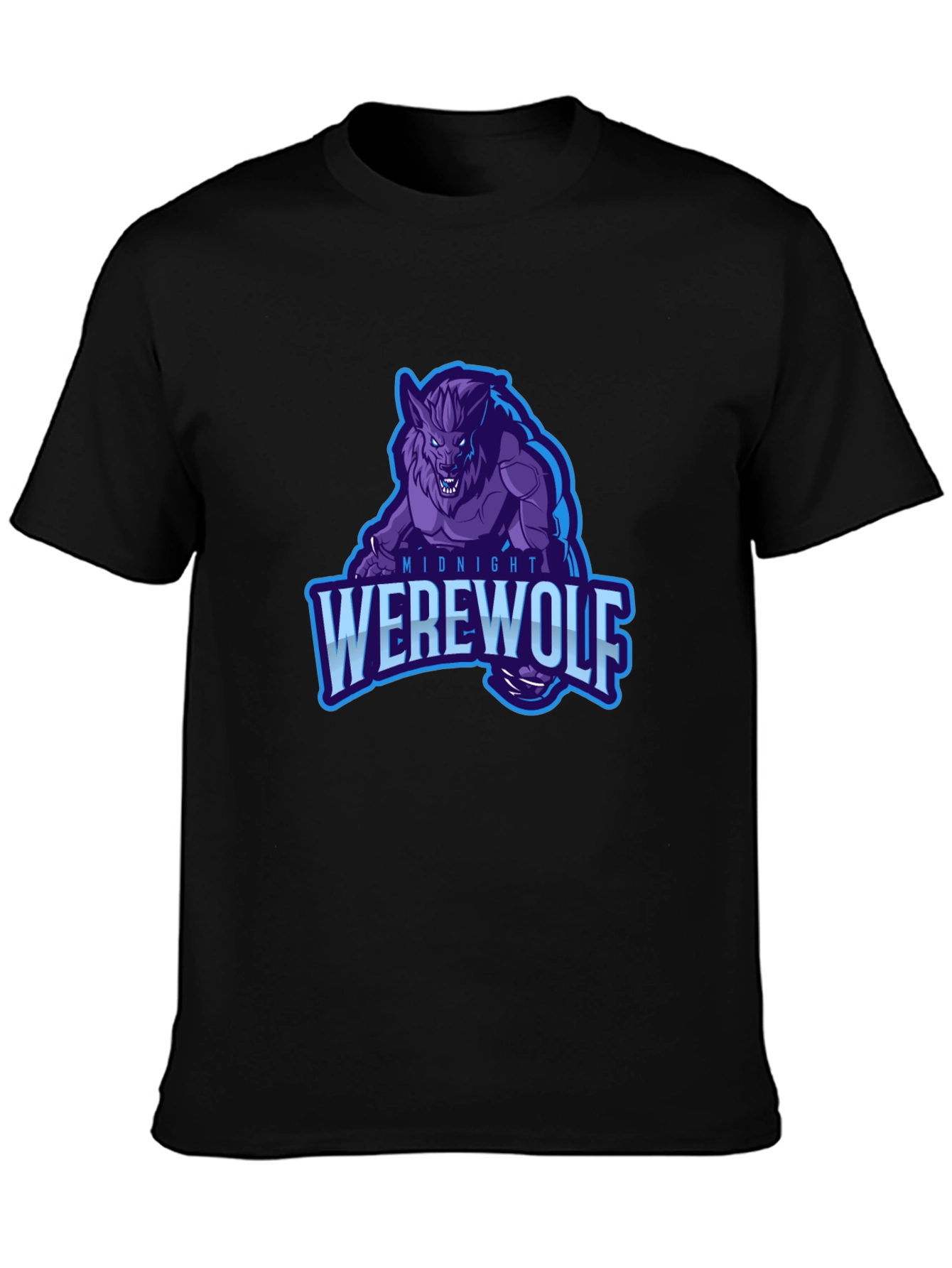 Midnight Werewolf Graphic T-Shirt - Black