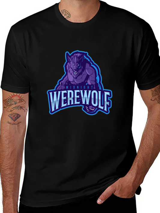 Midnight Werewolf Graphic T-Shirt - Black