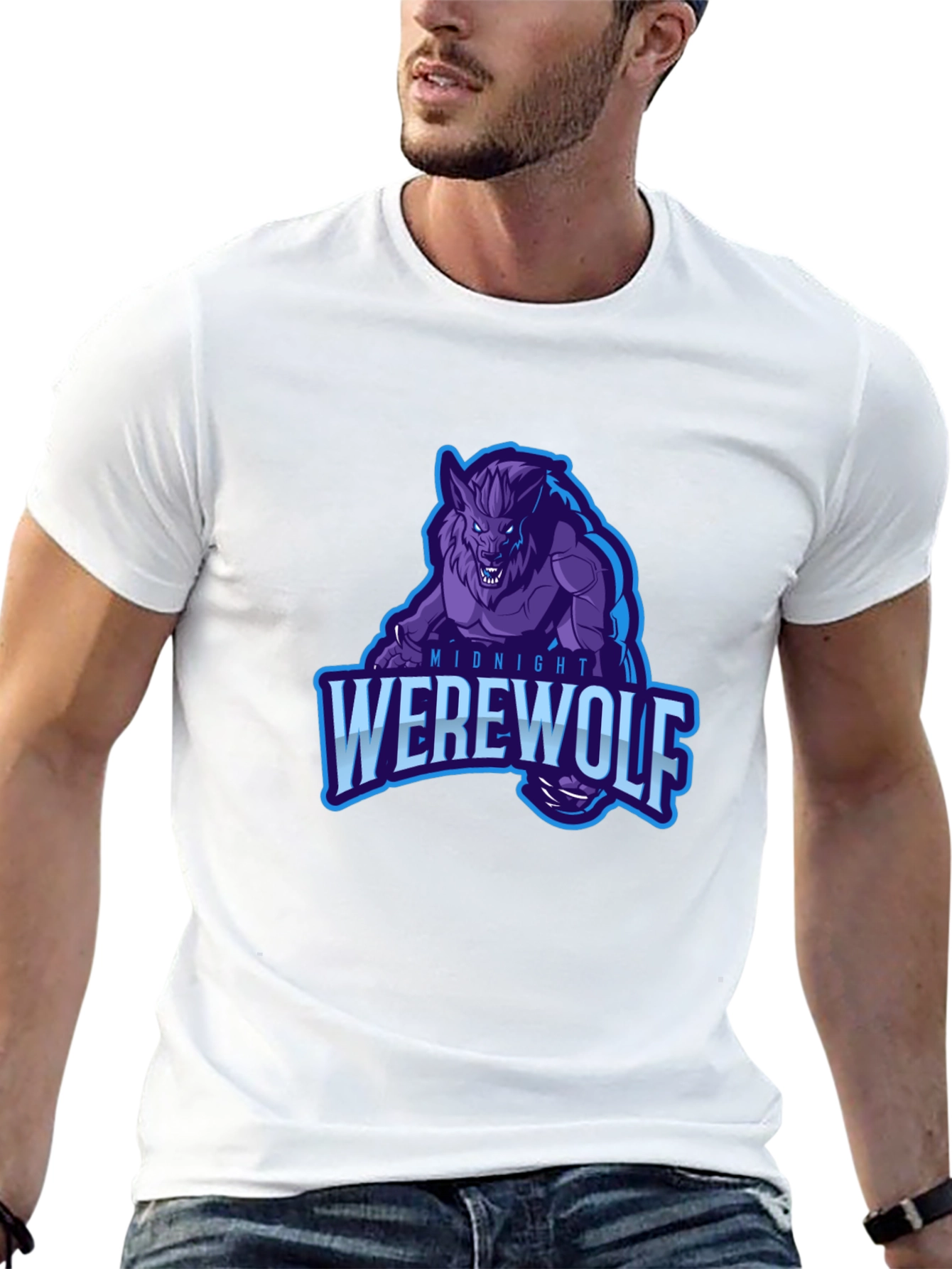 Midnight Werewolf Graphic T-Shirt - Black