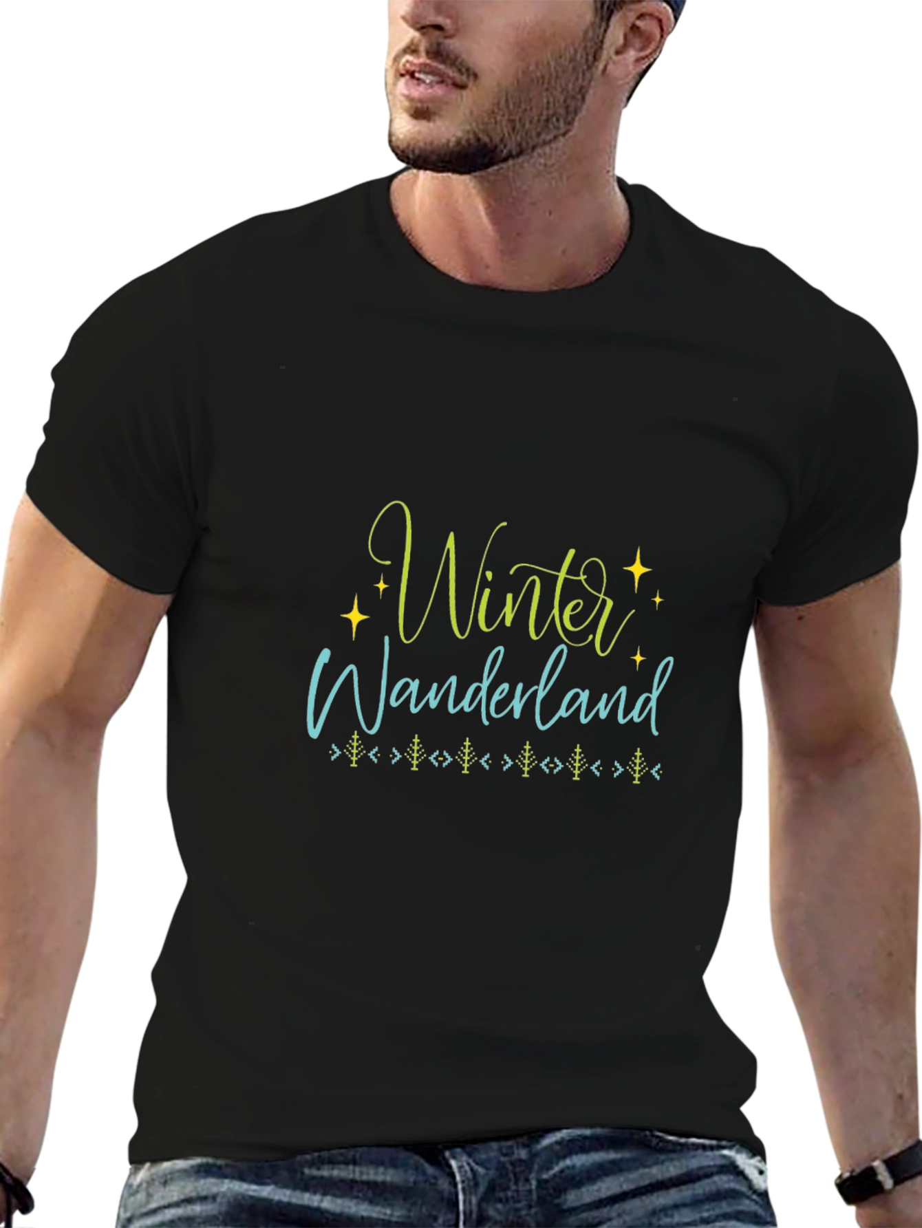 Winter Wonderland Graphic Tee - Black Holiday Shirt