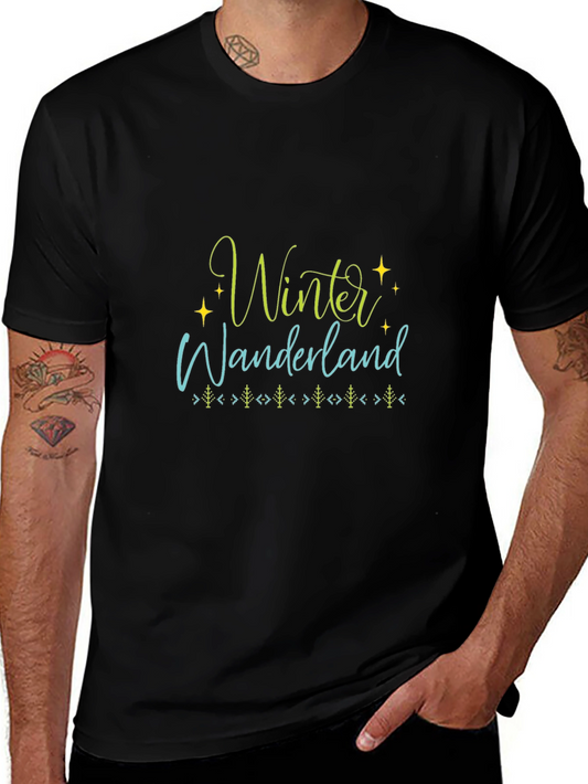 Winter Wonderland Graphic Tee - Black Holiday Shirt